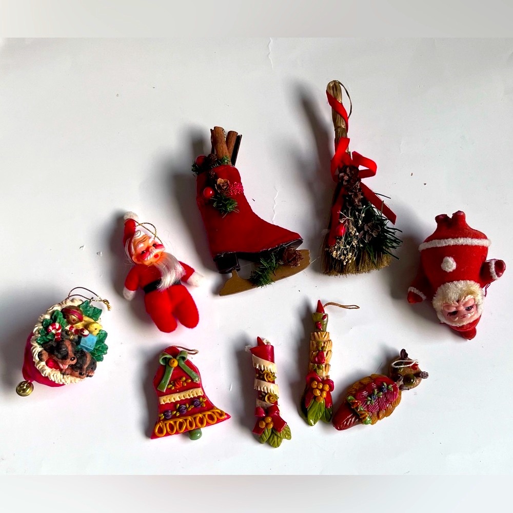 Vintage Christmas  Ornaments Assorted Lot 8